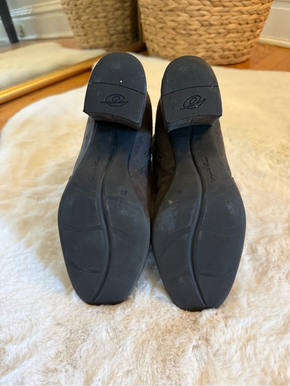 Easy Spirit Dark Gray Suede Ankle Booties with Block Heel - Picture 6 of 9